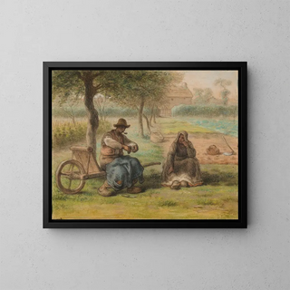 The Midday Rest - Jean-François Millet — framed artwork on a wall