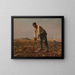 Man with a Hoe - Jean-François Millet — framed artwork on a wall