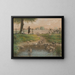 Children of Peasant Farmers at the Pond with Geese - Jean-François Millet — framed artwork on a wall