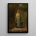 Young peasant woman returning from the well - Jean-François Millet — framed artwork on a wall