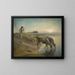 Peasant watering his cows on the banks of the Allier at sunset - Jean-François Millet — framed artwork on a wall