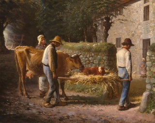 The Farmers Returning a Calf Born in the Fields - Jean-François Millet — artwork view