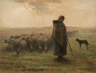 Bergère et son troupeau - Jean-François Millet — artwork view