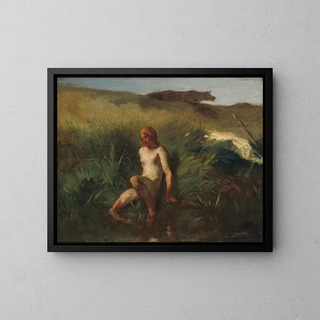 La Baigneuse - Jean-François Millet — framed artwork on a wall