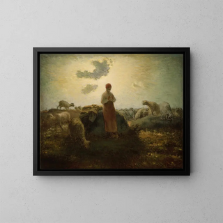 The Herdsman's Keeper - Jean-François Millet — framed artwork on a wall