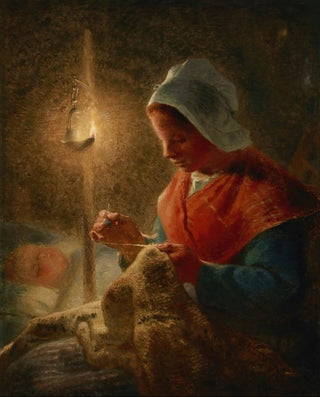JeanFranois Millet - Woman Sewing by Lamplight.webp
