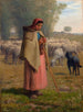 Young girl keeping her sheep - Jean-François Millet — artwork view