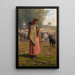 Young girl keeping her sheep - Jean-François Millet — framed artwork on a wall