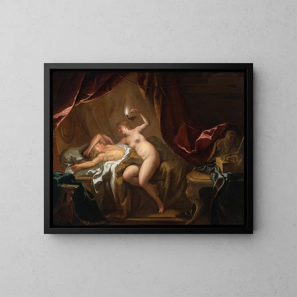 Cupidon et Psyché - Jean-François de Troy — framed artwork on a wall