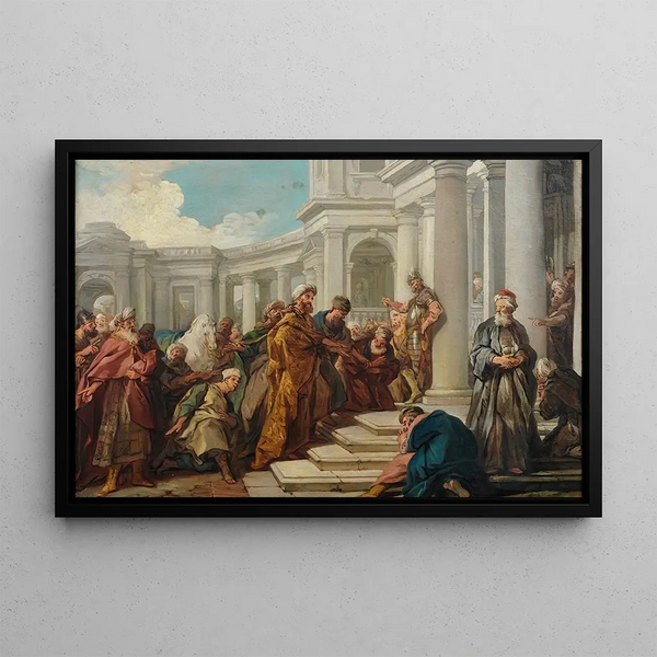 The disdain of Mordecai - Jean-François de Troy — framed artwork on a wall