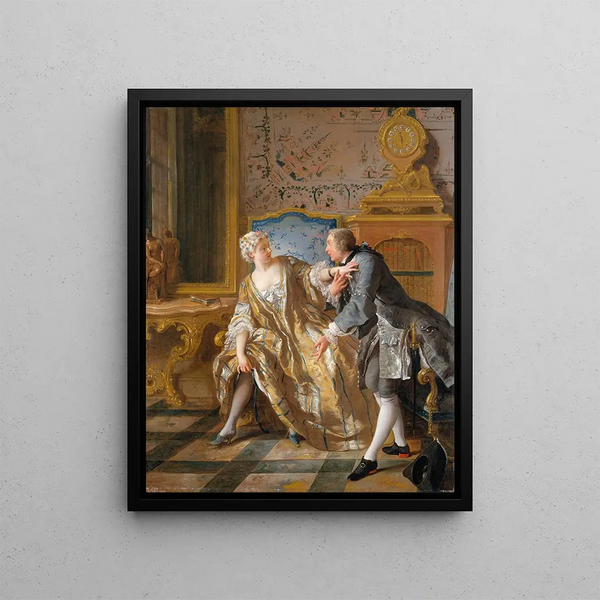 La Jarretière - Jean-François de Troy — framed artwork on a wall