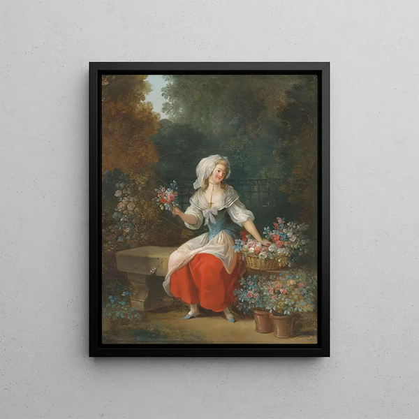 a Flower Seller - Jean-Frédéric Schall — framed artwork on a wall