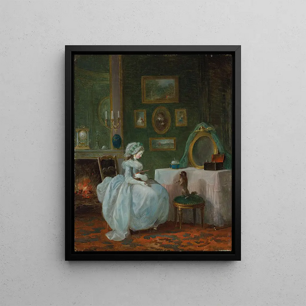 A Lady at Her Toilet - Jean-Frédéric Schall — framed artwork on a wall