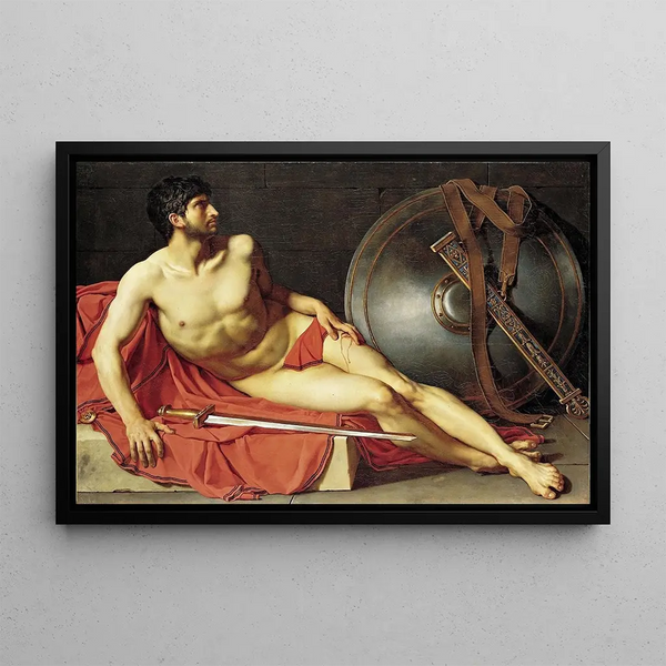 the Dying Athlete or Wounded Roman Soldier - Jean-Germain Drouais — framed artwork on a wall