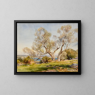 Les oliviers à Cap d'Antibes - Jean-Henri Zuber — framed artwork on a wall