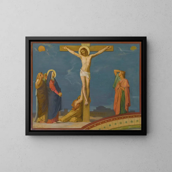 The Death of Jesus Christ on Calvary - Jean-Hippolyte Flandrin — framed artwork on a wall