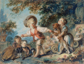 Children playing with two dogs - Jean-Honoré Fragonard — artwork view