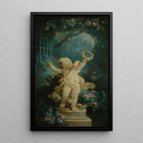 L'Amour triomphant - Jean-Honoré Fragonard — framed artwork on a wall
