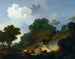 Landscape painting with shepherds and a flock of sheep - Jean-Honoré Fragonard — artwork view