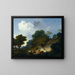 Landscape painting with shepherds and a flock of sheep - Jean-Honoré Fragonard — framed artwork on a wall