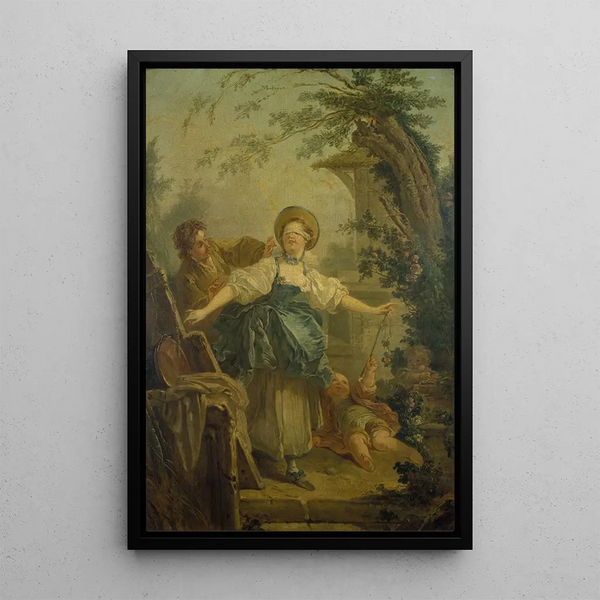 Le Colin-maillard - Jean-Honoré Fragonard — framed artwork on a wall