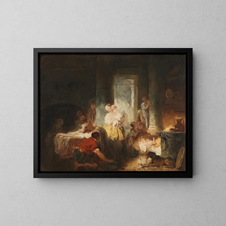 Interior Roman Painting - Jean-Honoré Fragonard — framed artwork on a wall