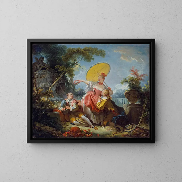 The Musical Competition - Jean-Honoré Fragonard — framed artwork on a wall