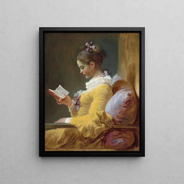 Young girl reading - Jean-Honoré Fragonard — framed artwork on a wall