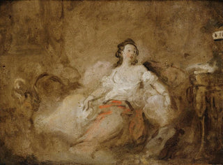 Young woman in a negligee in an interior - Jean-Honoré Fragonard — artwork view