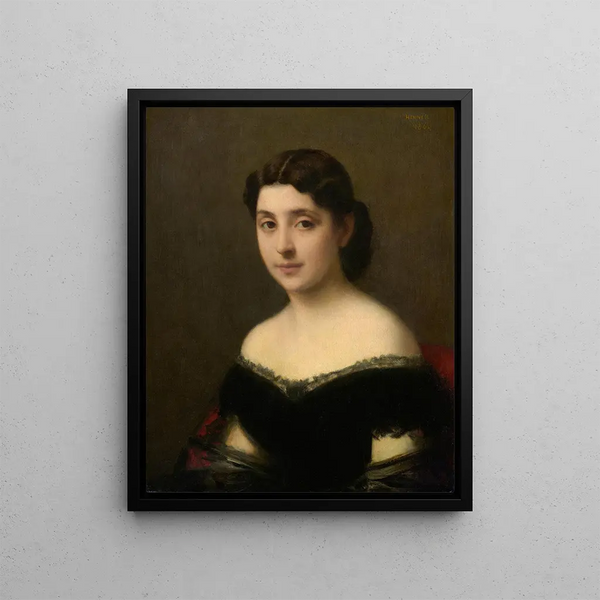 Portrait of a Woman - Jean-Jacques Henner — framed artwork on a wall