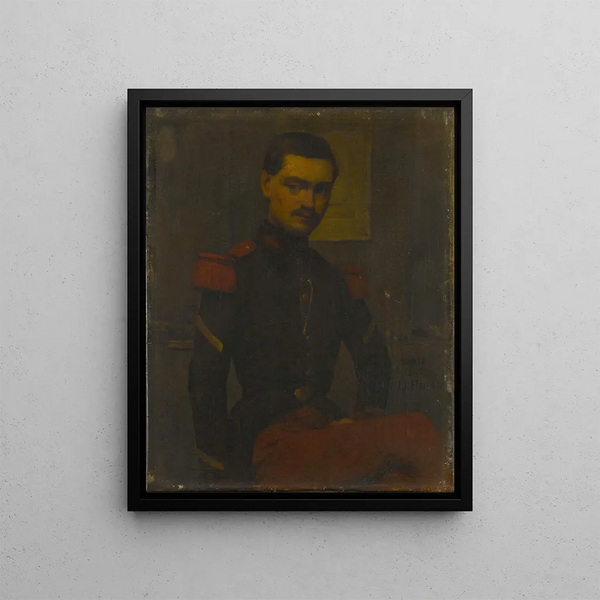 Portrait of Sergeant Fourrier - Jean-Jacques Henner — framed artwork on a wall