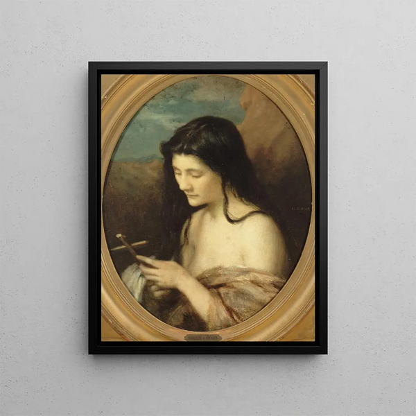 Saint Mary of Egypt - Jean-Jacques Henner — framed artwork on a wall