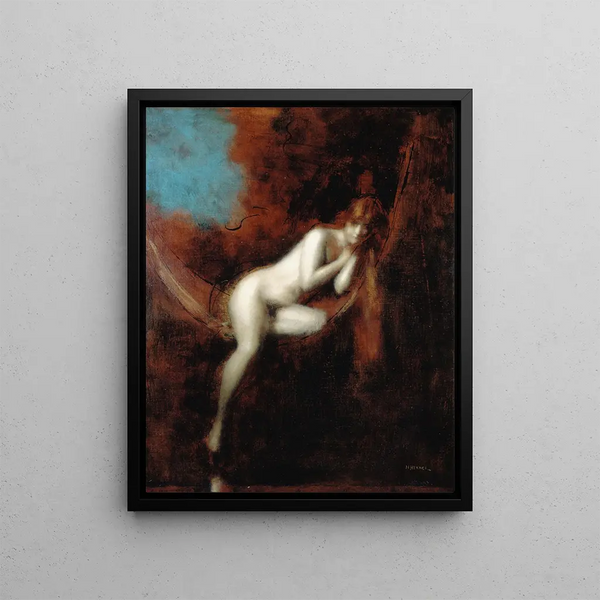 Sara the Bather - Jean-Jacques Henner — framed artwork on a wall