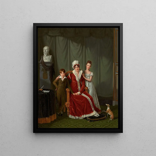 JeanJacques Lagrene - Portrait of General Baudets wife and her two children with a bust of the General behind.webp