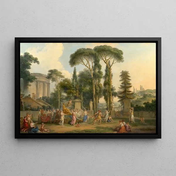 The Triumph of Flora - Jean-Jacques Le Barbier — framed artwork on a wall