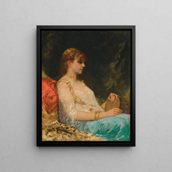 L'Orientale au Tambour - Jean-Joseph Benjamin-Constant — framed artwork on a wall