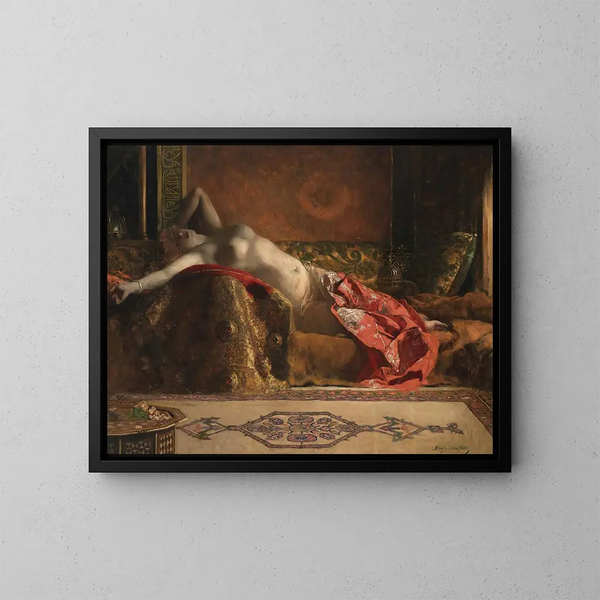 Odalisque allongée - Jean-Joseph Benjamin-Constant — framed artwork on a wall