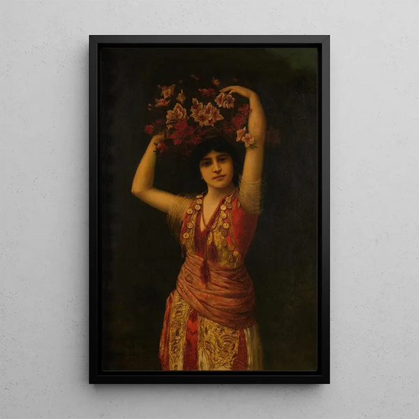Woman with Basket - Jean-Joseph Benjamin-Constant — framed artwork on a wall