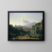 Roman landscape painting with viaduct - Jean-Joseph-Xavier Bidauld — framed artwork on a wall