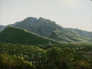 View of the bridge and the city of Cava, Kingdom of Naples - Jean-Joseph-Xavier Bidauld — artwork view