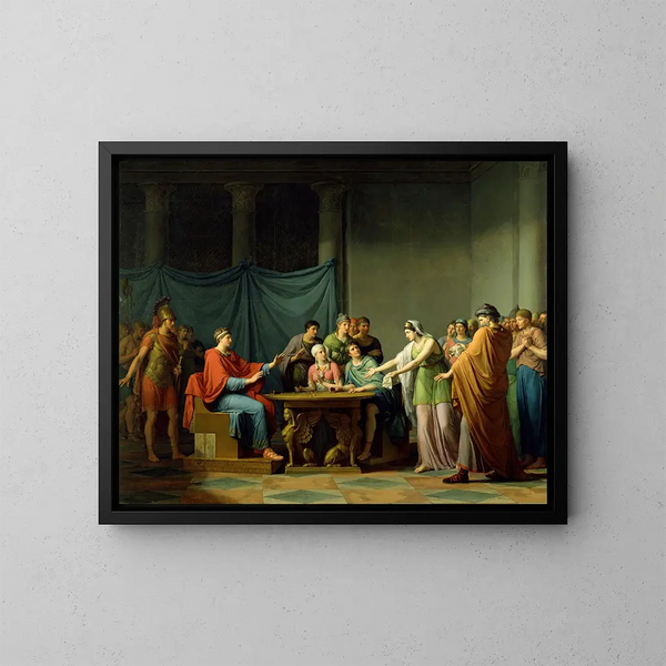 Bérénice reproaching Ptolemy - Jean-Joseph Taillasson — framed artwork on a wall