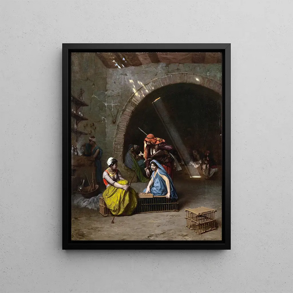 Almehs playing checkers - Jean-Léon Gérôme — framed artwork on a wall