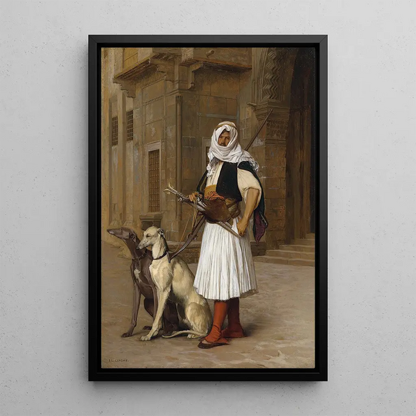 Arnaut et deux Lévriers - Jean-Léon Gérôme — framed artwork on a wall
