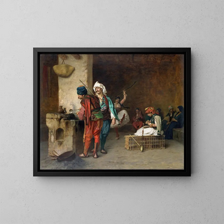Café House au Caire, coulée de balles - Jean-Léon Gérôme — framed artwork on a wall