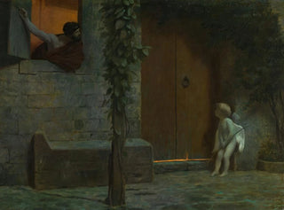 Cupid at the door under the storm - Jean-Léon Gérôme — artwork view