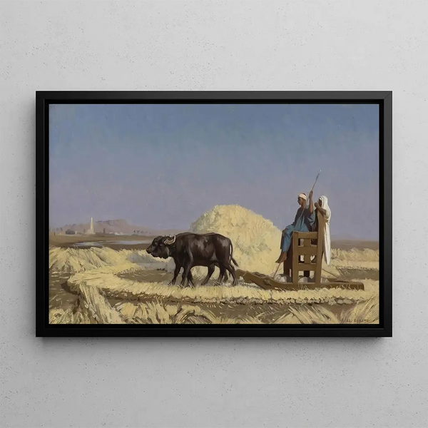 Egyptian Harvesters - Jean-Léon Gérôme — framed artwork on a wall