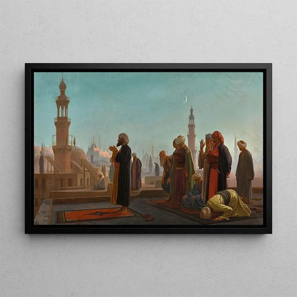 Prayer of the Evening in Cairo - Jean-Léon Gérôme — framed artwork on a wall