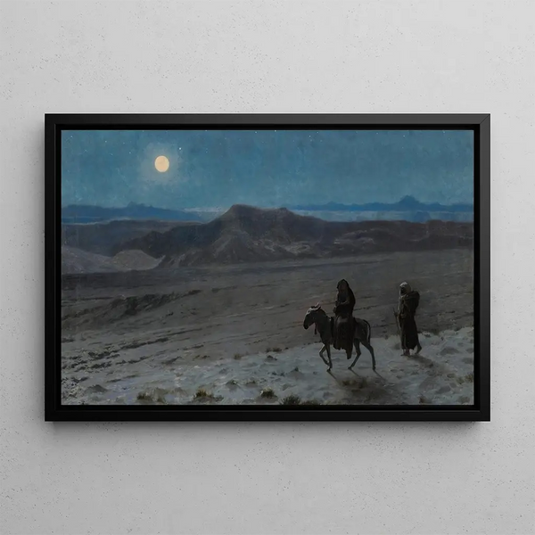 The Flight into Egypt - Jean-Léon Gérôme — framed artwork on a wall