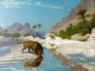 Lion in the Desert - Jean-Léon Gérôme — artwork view