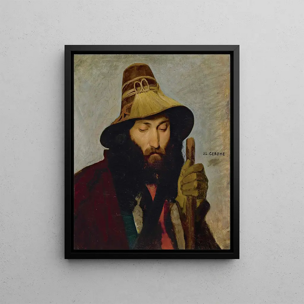 Portrait of an Italian man - Jean-Léon Gérôme — framed artwork on a wall